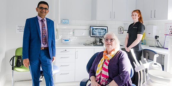 dr nishant hurria with patient cosmetic dentist warrnambool